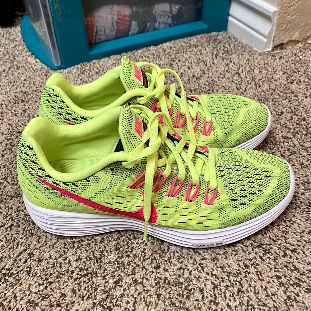 Neon and pink Nike Running shoes